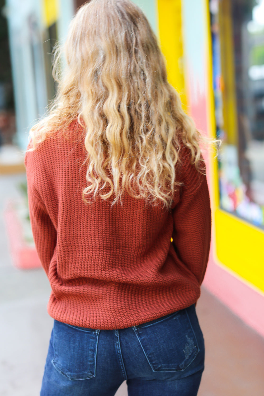 All I Want Thanksgiving Pop Up Embroidery Chunky Sweater