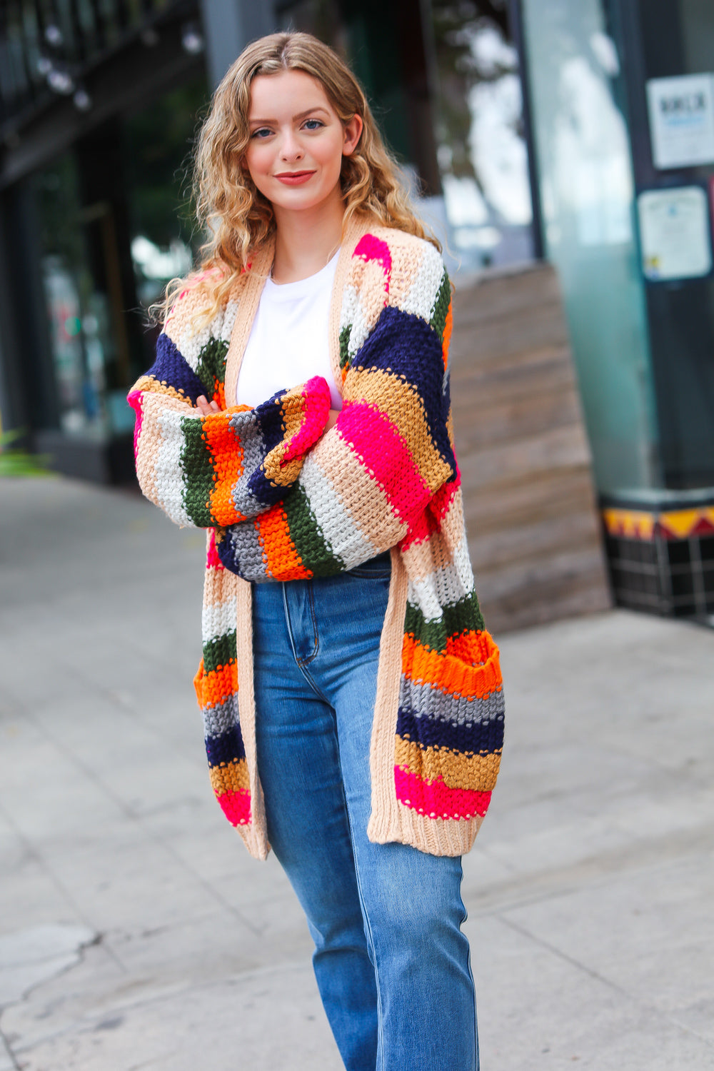 Take All of Me Multicolor Hand Crochet Chunky Oversized Cardigan