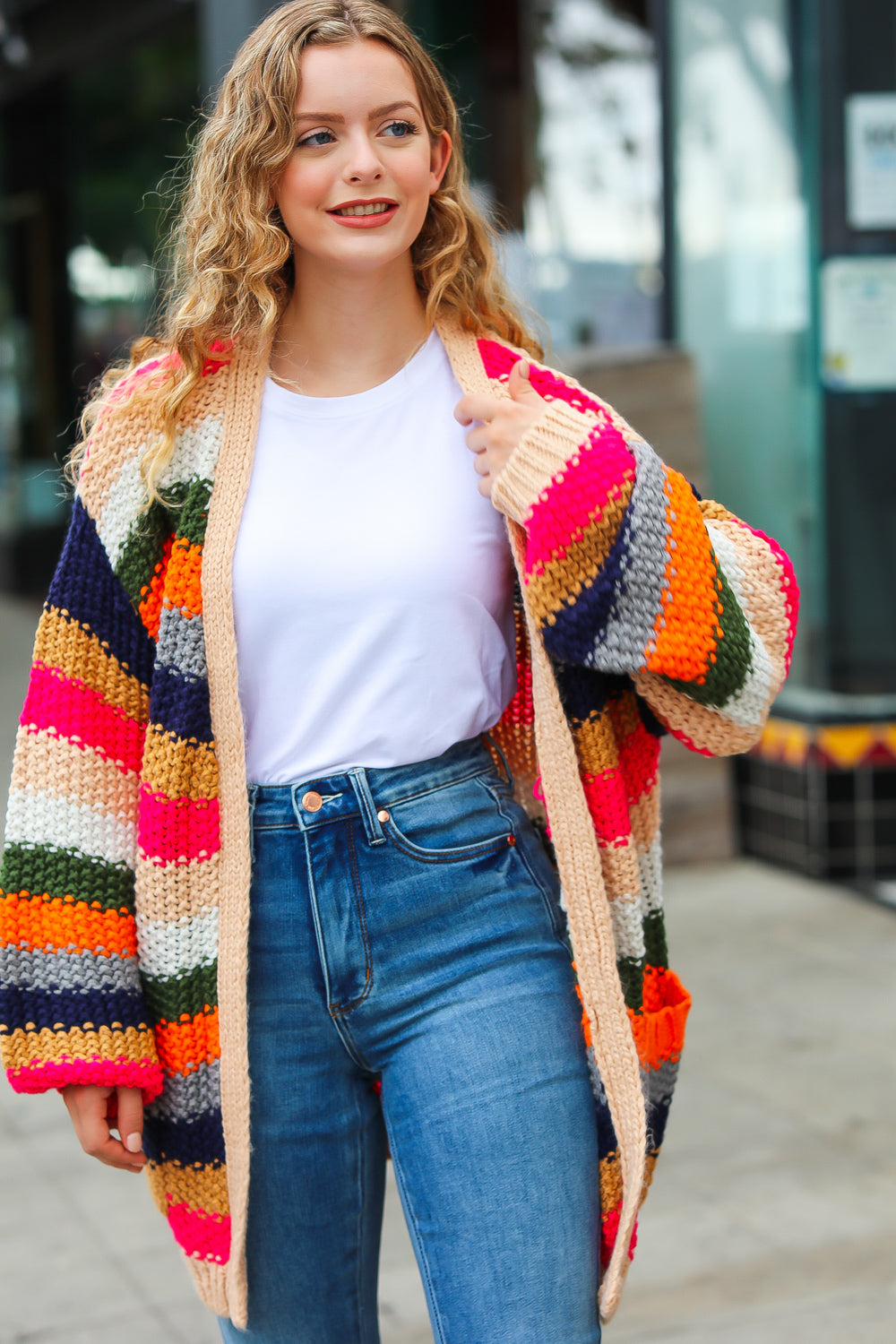 Take All of Me Multicolor Hand Crochet Chunky Oversized Cardigan