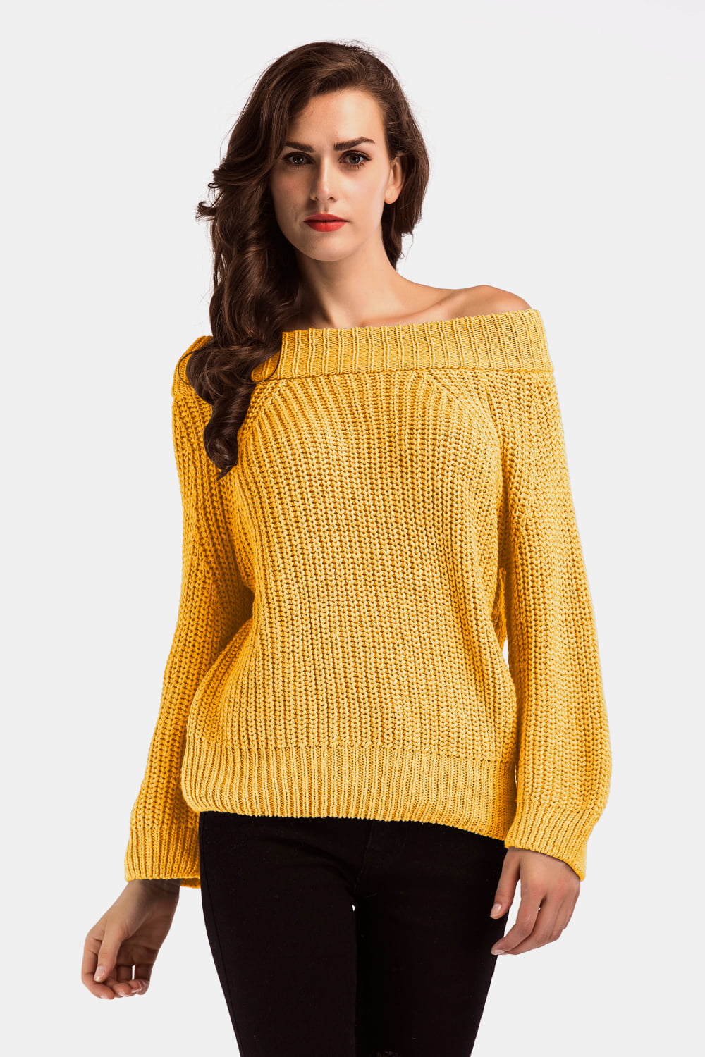 Double Take Off-Shoulder Long Sleeve Sweater