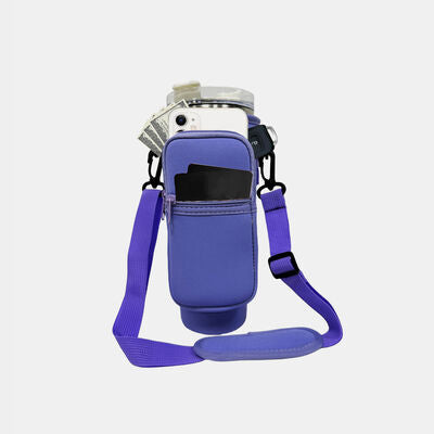 40 Oz Insulated Tumbler Cup Sleeve With Adjustable Shoulder Strap