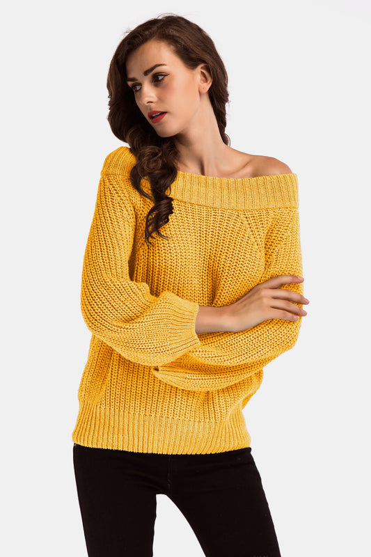 Double Take Off-Shoulder Long Sleeve Sweater